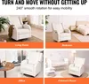 Collage of a cream-colored recliner chair in different room settings: living room, bedroom, office, and children's room. Podgląd zdjęcia produktu
