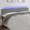 vidaXL LED Kopfteil Dunkelgrau 180x5x78/88 cm Stoff Produktbild-Vorschau 2