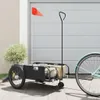 vidaXL Príves na bicykel čierny Oxford tkanina a železo Náhľad obrázku produktu 2