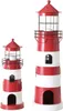 Kerzenlaterne Leuchtturm H.64 Ø.19 cm rot schwarz weiß Produktbild-Vorschau 3