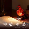 Rotfink-Tischlampe aus rotem Harz, Nachtlicht mit warmem, Produktbild-Vorschau 5