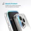 Close-up of a clear phone case showing its protective bezels around the camera and screen. Podgląd zdjęcia produktu
