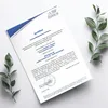 A certificate document with decorative green leaves on the sides. Náhled obrázku produktu