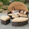 Mucola Sonnenliege Strandkorb Sonneninsel 180CM Tisch Produktbild-Vorschau 9