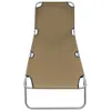 vidaXL Bain de soleil pliable avec dossier réglable Taupe Voir les images du produit 2