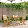 3-tlg. Bistro-Set Beige Polypropylen und Massivholz Produktbild-Vorschau 2