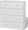 A white dresser with four drawers against a white background. Náhled obrázku produktu