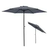 Two gray patio umbrellas are shown against a white background. One is fully open and upright, while the other is partially closed and angled. Produktbild-Vorschau