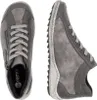 A top-down and side view of a pair of grey women's boots. Produktbild-Vorschau