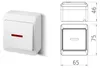 Wandmontageschakelaar voor inbouwspots, wit, IP44, HERMES Productafbeelding-voorbeeld 8