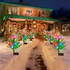 A house decorated with Christmas lights and solar cypress trees in the snow. Anteprima dell’immagine prodotto