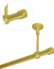 A close-up view of a brass gold curtain rod with a ceiling mount. Anteprima dell’immagine prodotto