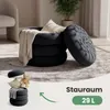 Samt-Polsterhocker mit Stauraum 42 cm SNUGGO Schwarz Produktbild-Vorschau 10