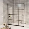 vidaXL Duschkabine ESG 116x140 cm Schwarz Produktbild-Vorschau 2