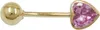 Bauchnabelpiercing mit Zirkonia Herz pink 14Kt 585 Gelbgold Produktbild-Vorschau 1