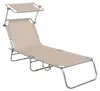 Aga 2x Gartenliege mit verstellbarem Dach Beige Produktbild-Vorschau 7