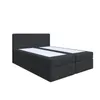 A studio shot of a black upholstered bed frame with two mattress bases, shown from a slight angle. Produktbild-Vorschau