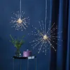 3D LED Stern Feuerwerk - hängend - 200 warmweiße LED - D: 45cm - für Innen - silber Produktbild-Vorschau