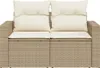 vidaXL Gartensofa mit Kissen 2-Sitzer Beige Poly Rattan Produktbild-Vorschau 4