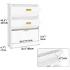 VOWNER Schuhschrank Weiss, 80 x 17 x 108 cm, 3 Klappen, Produktbild-Vorschau 2