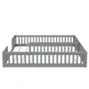 A grey wooden bed frame with a slatted base, shown from a slightly elevated side angle against a white background. Produktbild-Vorschau