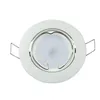 A white recessed LED spotlight with a silver trim and visible LED lights. Voir les images du produit