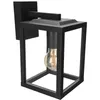 A black outdoor wall lantern with a visible light bulb. Anteprima dell’immagine prodotto