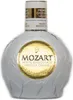 A bottle of Mozart White Chocolate Vanilla Cream liqueur, wrapped in white foil. Produktbild-Vorschau