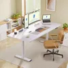 A modern home office setup with a standing desk, dual monitors, laptop, and an ergonomic chair. Produktbild-Vorschau