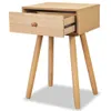 A wooden nightstand with an open drawer, shown against a white background. Náhled obrázku produktu