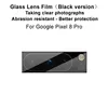 A close-up image of a smartphone camera lens protector with text describing its features. Produktbild-Vorschau