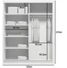 Prostorná šatní skříň se zrcadlem HUGO, šířka 125 cm, výška Náhled obrázku produktu 2