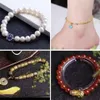 A collage of four different jewelry items, including pearl bracelets, an anklet, and beaded bracelets. Anteprima dell’immagine prodotto