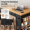 Îlot de cuisine Flieks avec éclairage LED et prise Voir les images du produit 9