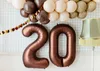 Balon foliowy Cyfra „2” - 86 cm, mocca, brązowy, satynowy Podgląd zdjęcia produktu 2