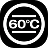 A black square icon with a white circle inside, containing the text '60°C' and two horizontal white lines above and below the text. Produktbild-Vorschau