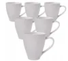 Sada 6 porcelánových šálků na kávu, bílé, 400 ml | Velké Náhled obrázku produktu 1