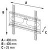 A technical drawing of a TV wall mount with dimensions indicated. Anteprima dell’immagine prodotto