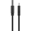 A black USB cable with two different connectors on each end, shown against a white background. Anteprima dell’immagine prodotto