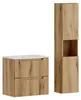 Badmöbel-Set 2-teilig mit 60 cm Waschtisch in Eiche mit Produktbild-Vorschau 1