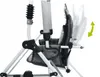 Close-up view of a baby swing/high chair mechanism, showing adjustable parts and fabric. Produktbild-Vorschau