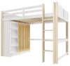 Lit mezzanine, 140 × 200 cm, avec éclairage LED, armoire, Voir les images du produit 9