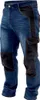 A pair of work jeans with denim and black fabric panels. Produktbild-Vorschau