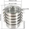 Dampfgarer Topf - 5-stöckiger Dampfkocher - 30 cm - 304 Produktbild-Vorschau 1