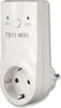 A white smart plug with a European socket and a plug for a wall outlet. Produktbild-Vorschau