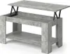 A lift-top coffee table with a concrete finish and a lower shelf. Voir les images du produit