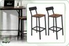 A collage showing a bar table with a laptop and two bar stools, and a separate image of two bar stools. Podgląd zdjęcia produktu