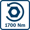 A graphic showing a bolt and a circular arrow indicating rotation, with text indicating torque. Podgląd zdjęcia produktu