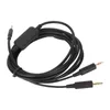 A black audio cable with multiple connectors and a volume control. Náhled obrázku produktu