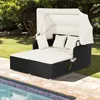 Outdoor-Bett aus Rattan, Terrassensofa-Set 2 Personen mit Produktbild-Vorschau 1